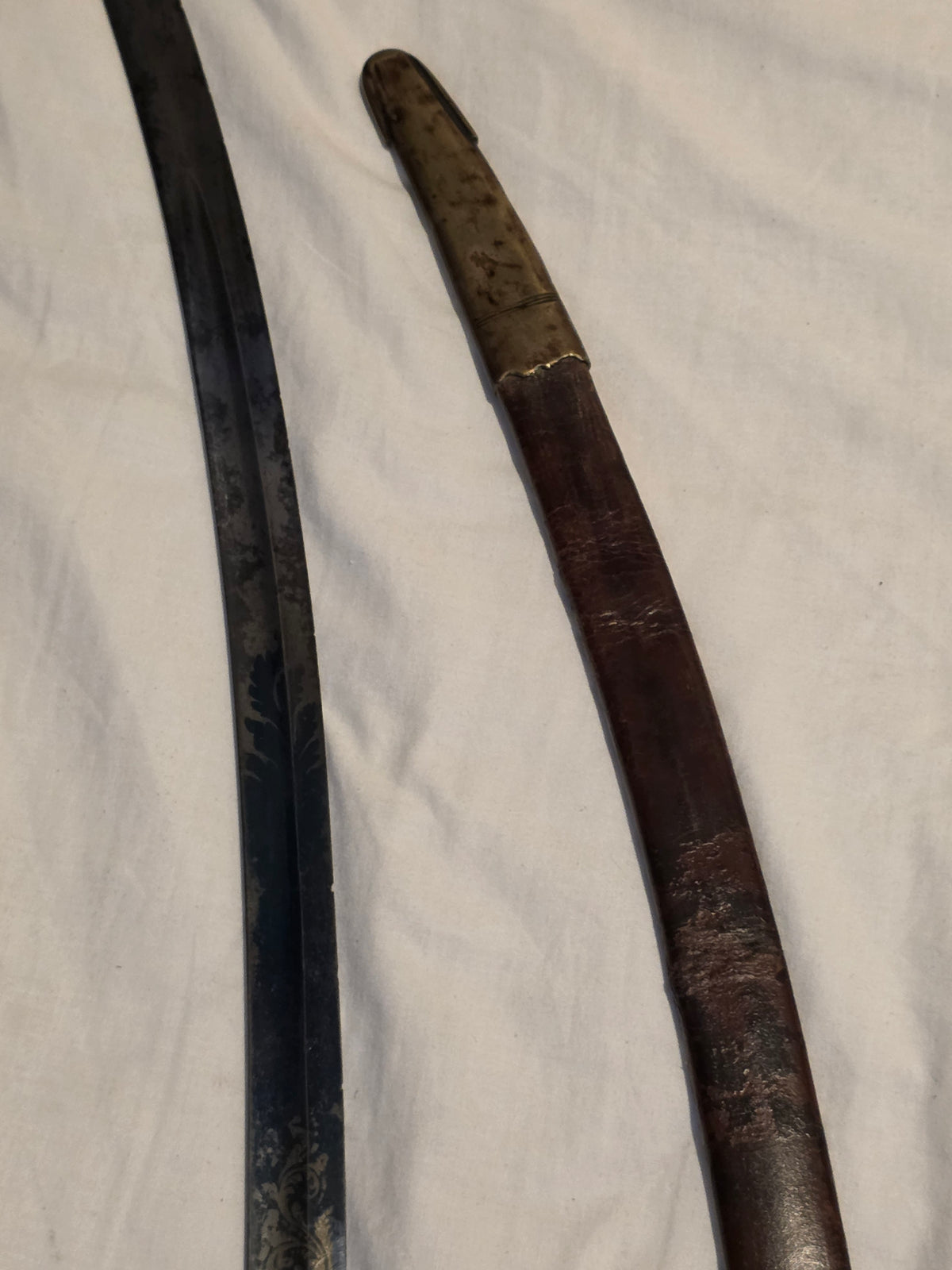 Georgian Flanking / Flank Officer’s Sabre – Blue & Gilt Blade – c.1790s–Early 1803s