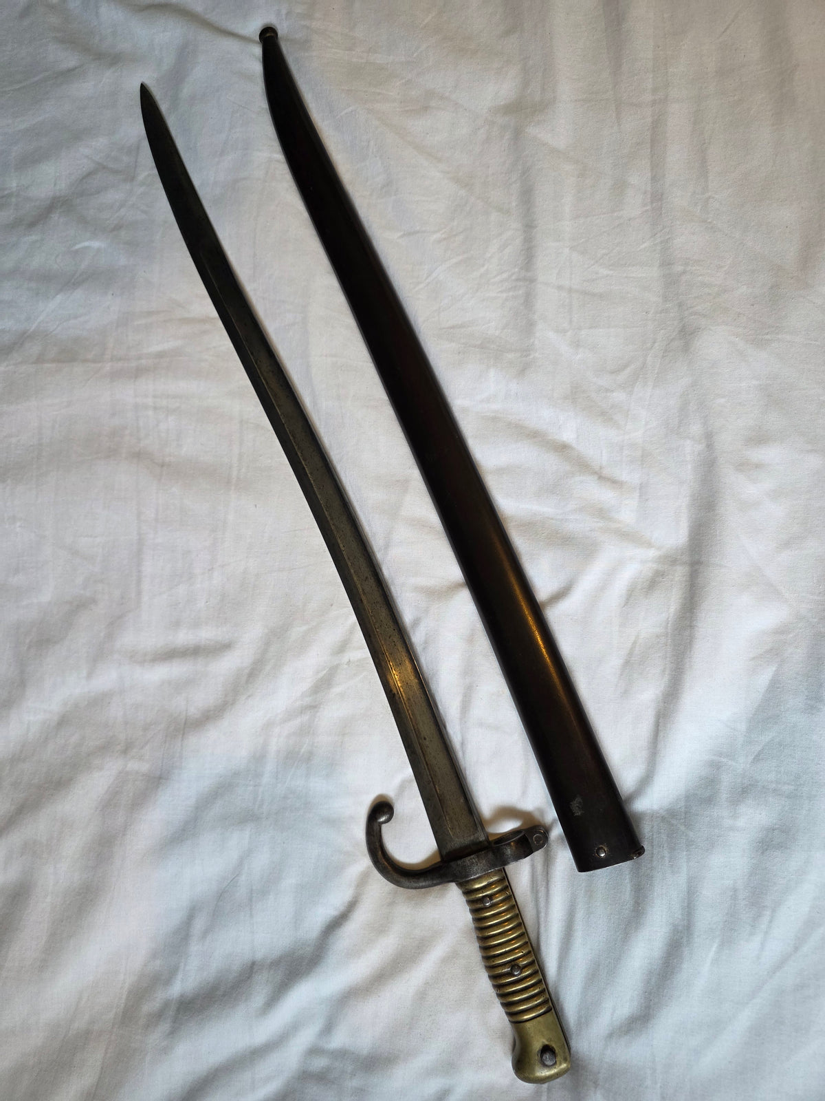French Chassepot Bayonet – Kirschbaum Solingen – Serial 7410 – With Scabbard