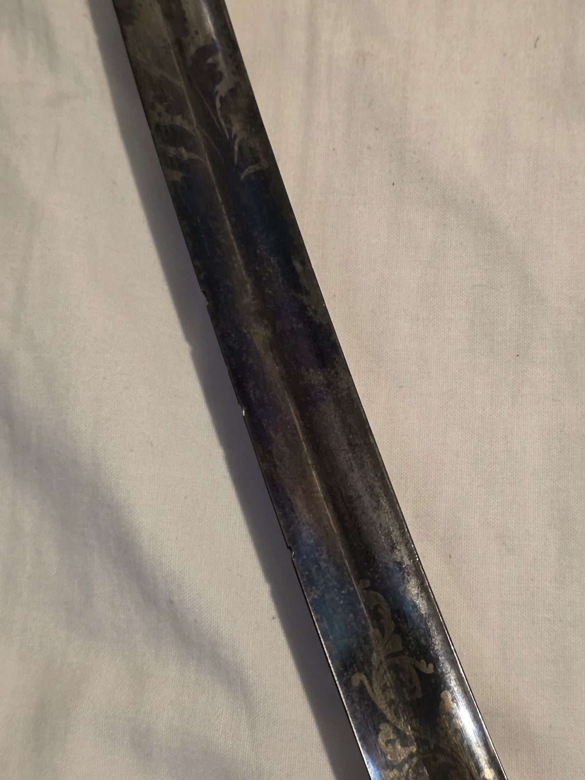 Georgian Flanking / Flank Officer’s Sabre – Blue & Gilt Blade – c.1790s–Early 1803s
