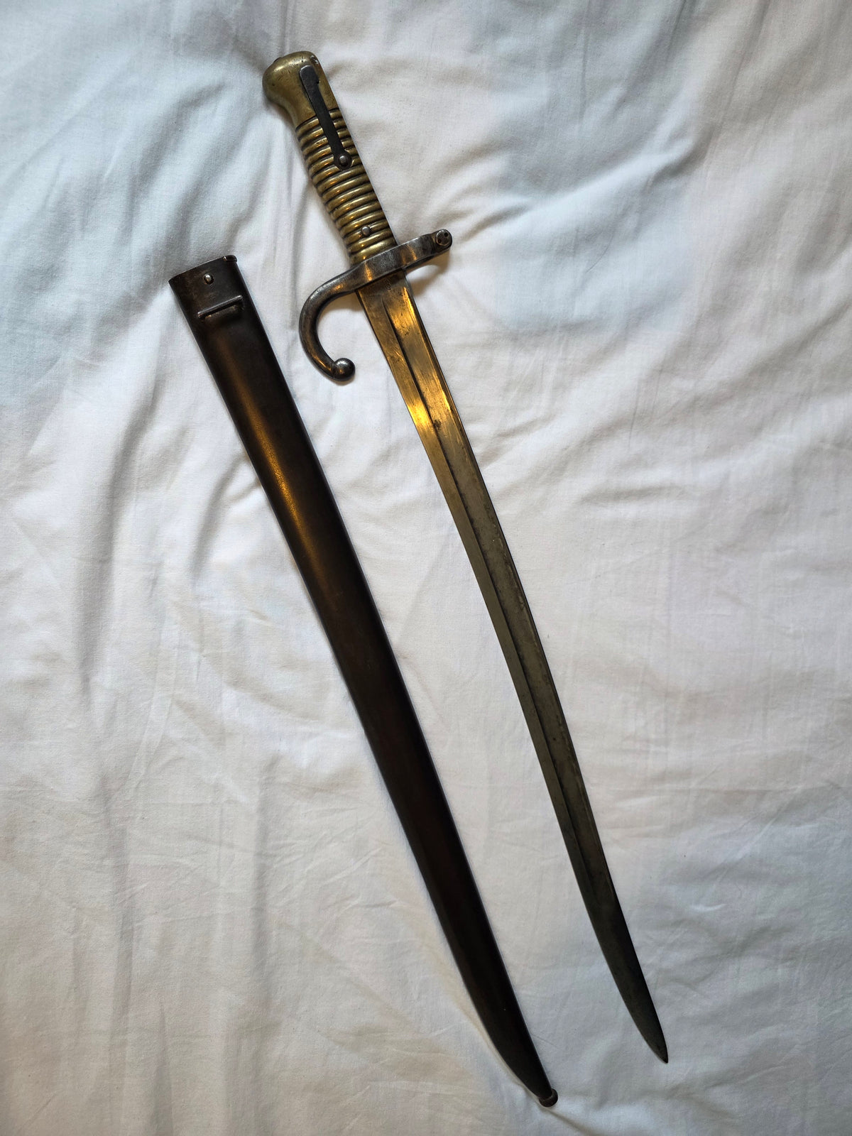 French Chassepot Bayonet – Kirschbaum Solingen – Serial 7410 – With Scabbard
