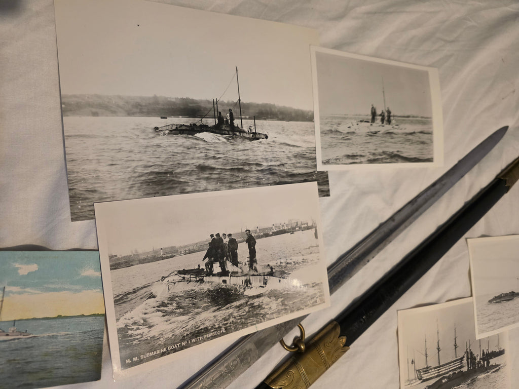 Of early submarine interest; The Wilkinson sword, family photographs, and original photographs of the first Holland boats of the Royal Navy