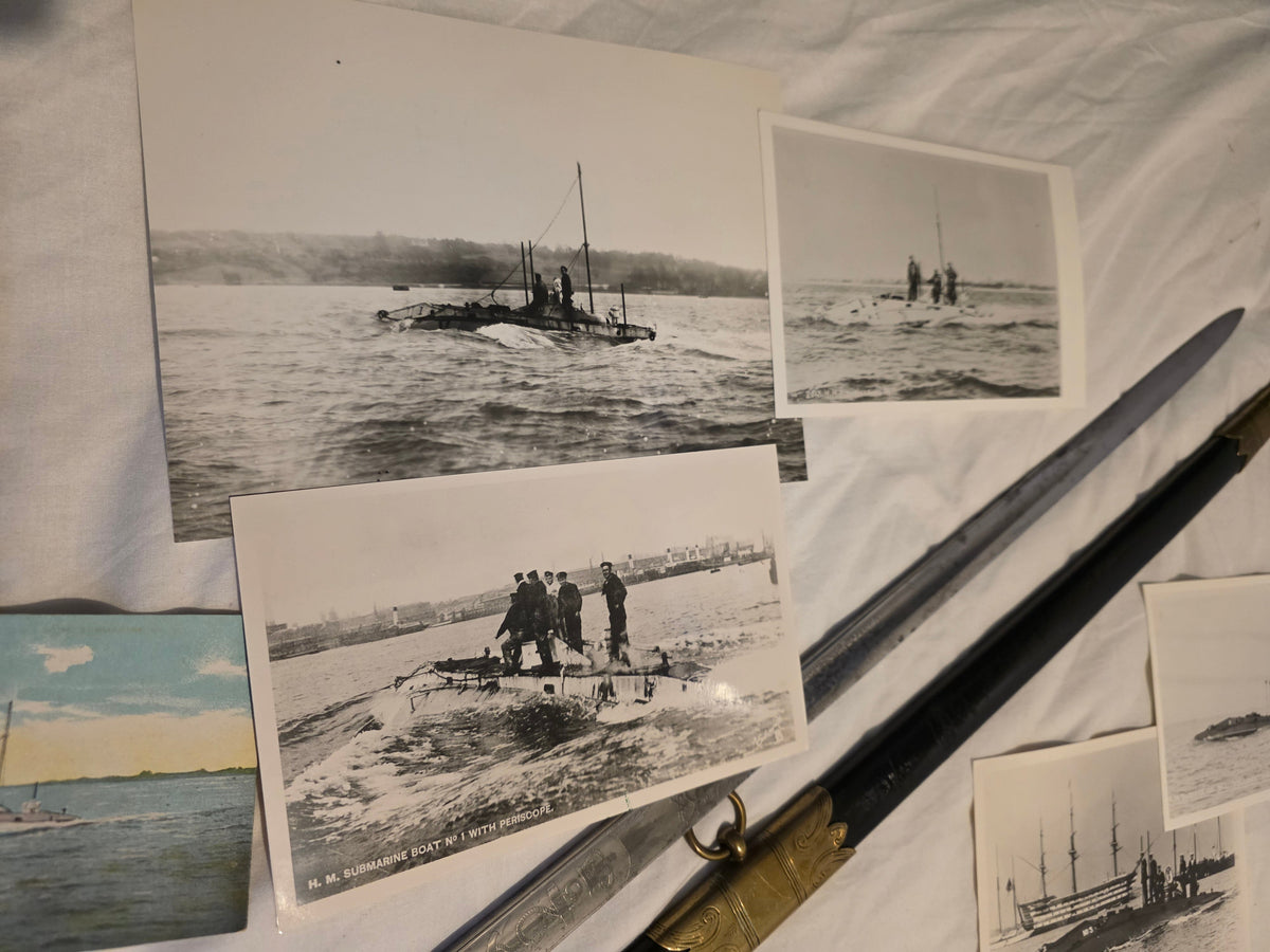 Of early submarine interest; The Wilkinson sword, family photographs, and original photographs of the first Holland boats of the Royal Navy