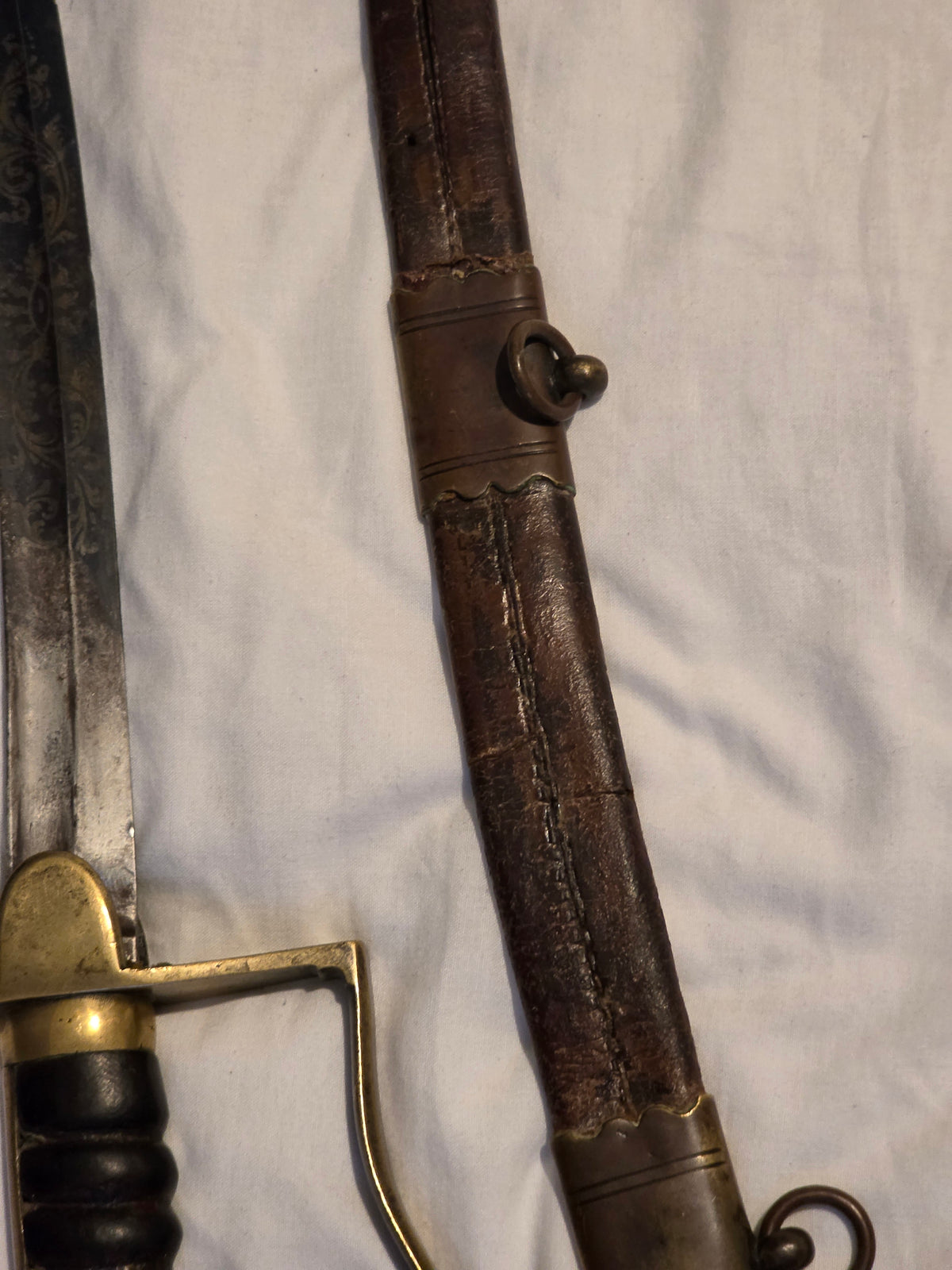 Georgian Flanking / Flank Officer’s Sabre – Blue & Gilt Blade – c.1790s–Early 1803s