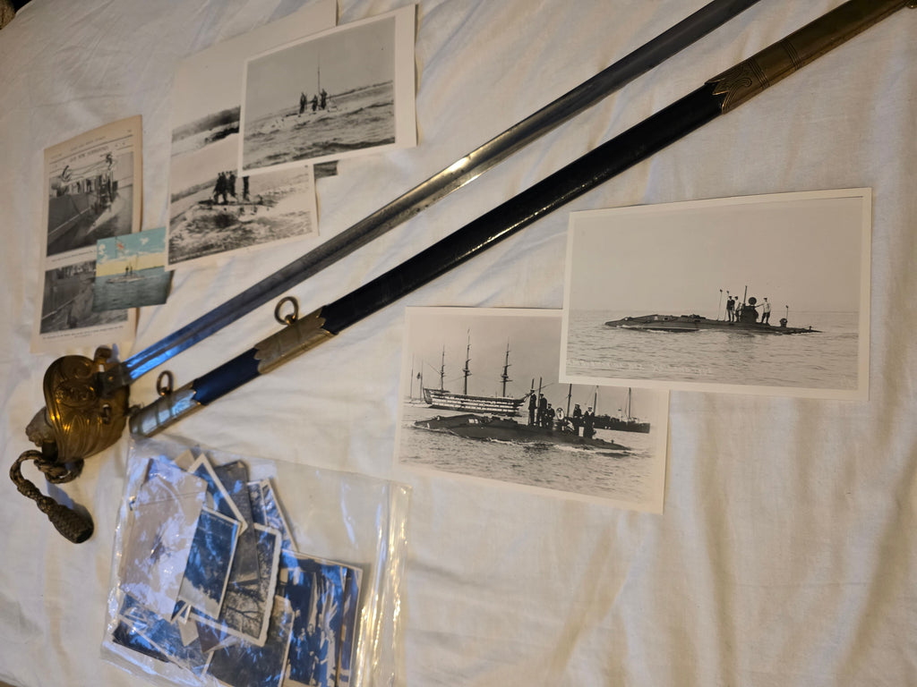 Of early submarine interest; The Wilkinson sword, family photographs, and original photographs of the first Holland boats of the Royal Navy