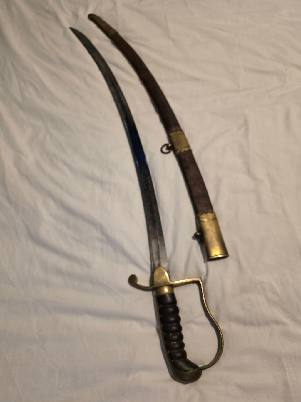 Georgian Flanking / Flank Officer’s Sabre – Blue & Gilt Blade – c.1790s–Early 1803s
