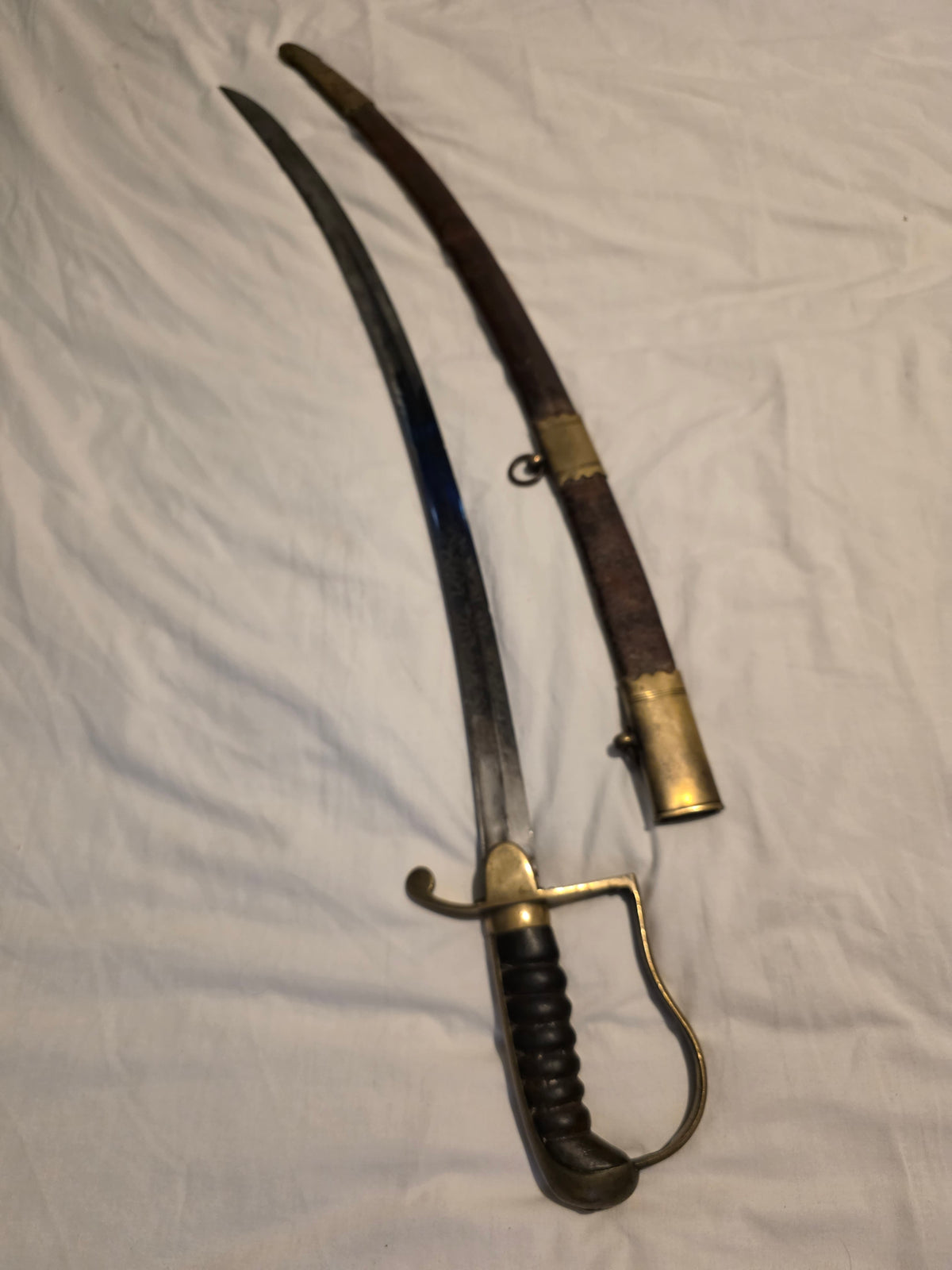 Georgian Flanking / Flank Officer’s Sabre – Blue & Gilt Blade – c.1790s–Early 1803s