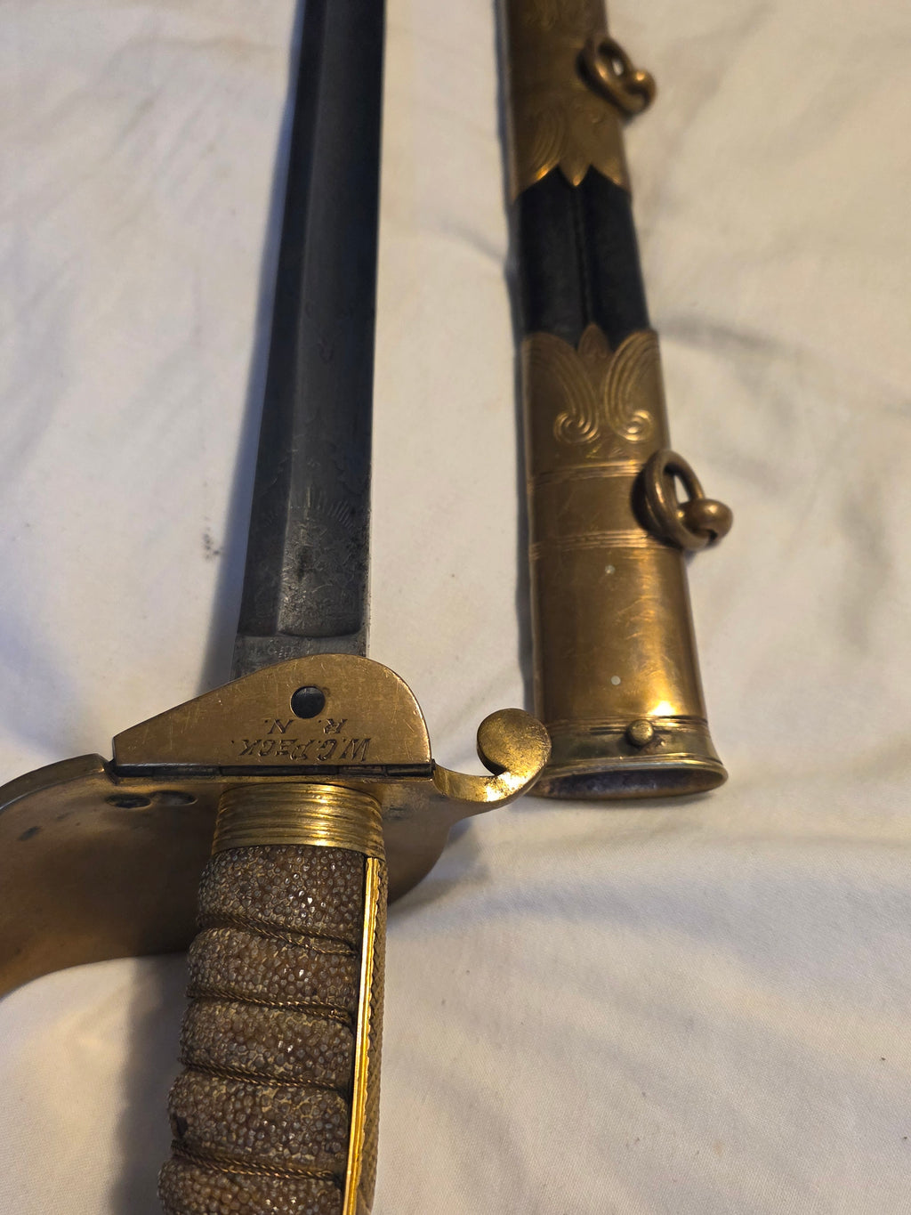 Victorian Royal Navy Officer’s Sword – Surgeon William Godfrey Peck RN – Canea 1898 – Service Sharpened