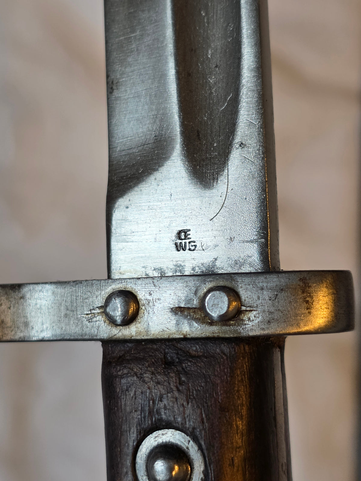 Late 19th Century Mannlicher-Type Bayonet – OE/WG Marked – With Scabbard